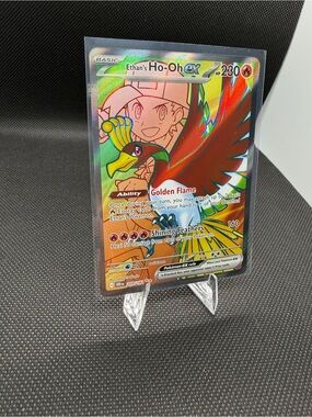 Pokemon Full Art Ethan's Ho-Oh ex - Red, Gold, Green Holographic